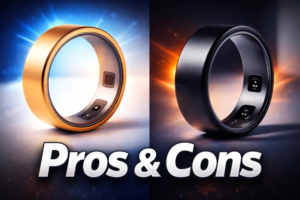 Gold Oura Ring Gen 3 and black Oura Ring 4 side-by-side pros and cons comparison