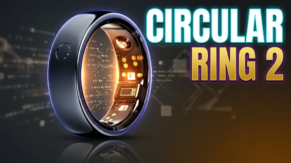 Circular Ring 2 smart ring showing internal circuit board sensors.