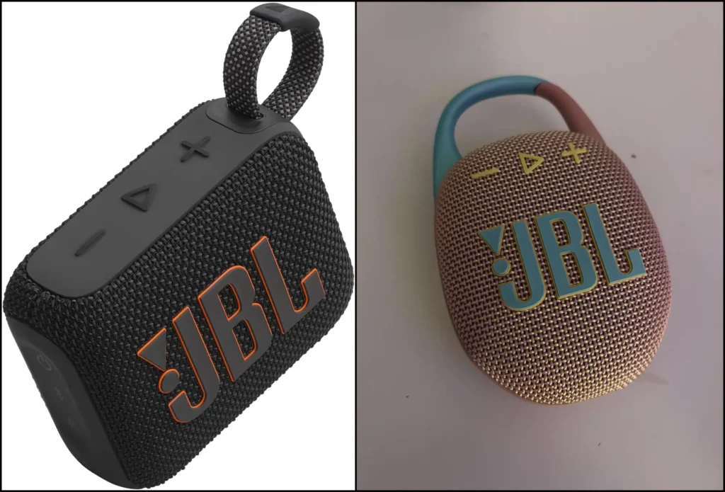 Choosing between the compact JBL Go 4 and the wearable JBL Clip 4 speaker.