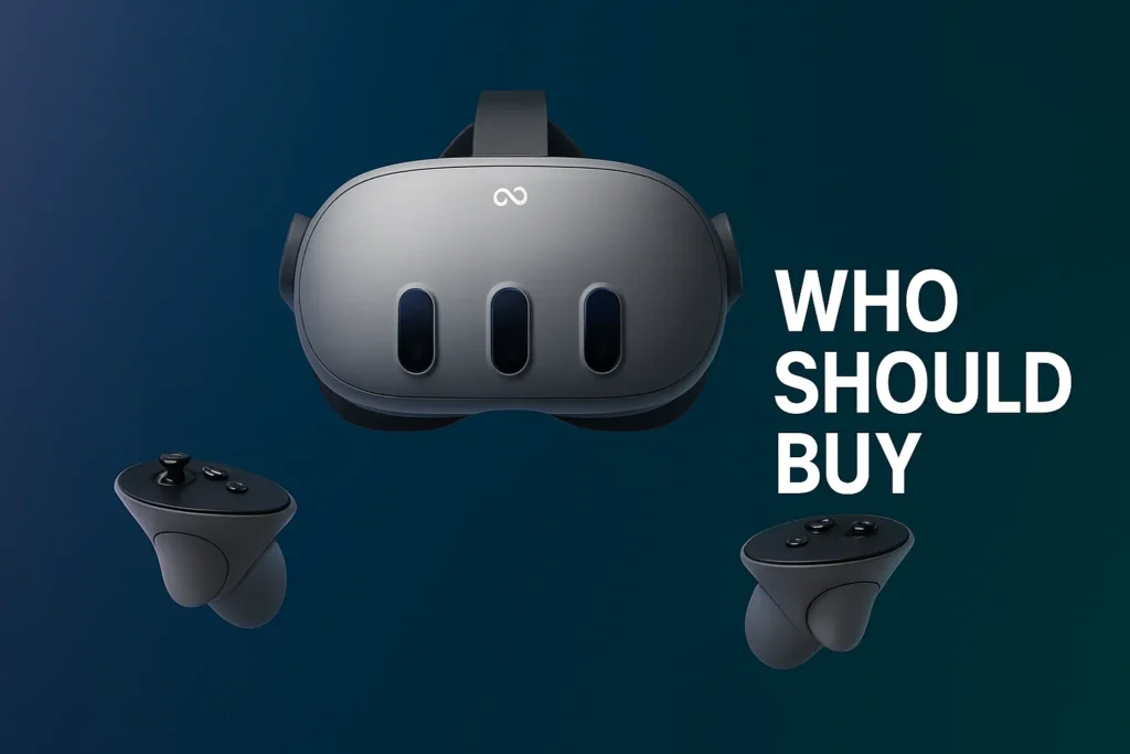 Meta Quest 3 VR headset and controllers for a 2026 buying guide.