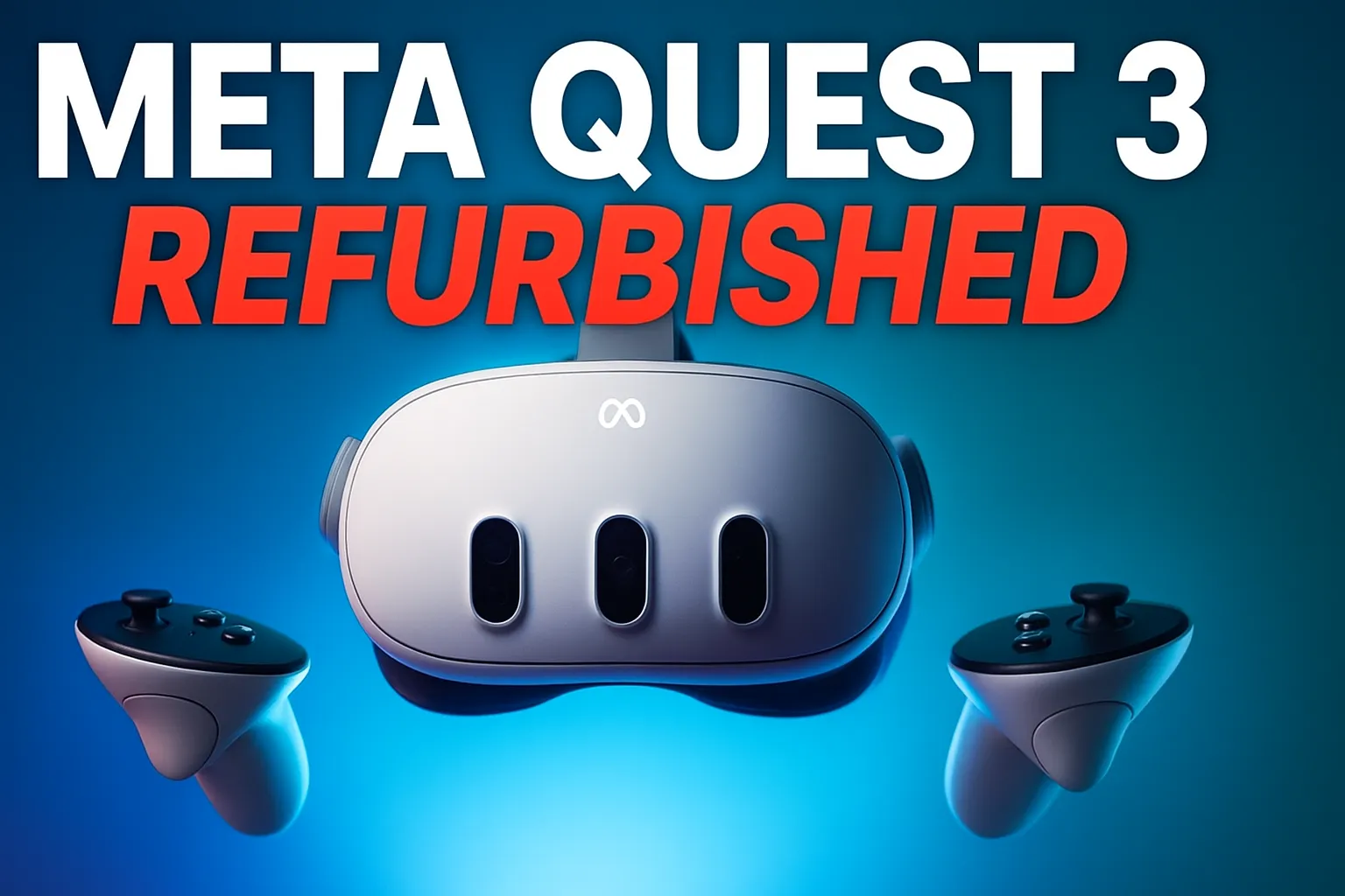 Meta Quest 3 VR headset in refurbished condition for budget gaming.Meta Quest 3 Refurbished