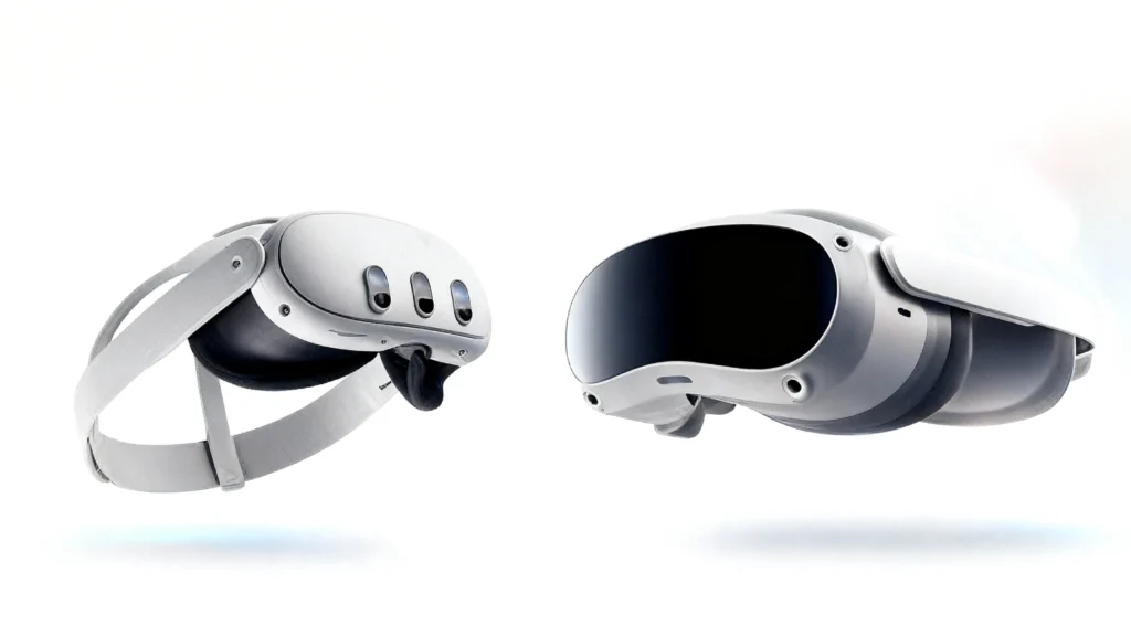 Meta Quest 3 versus Pico 4 standalone virtual reality headsets for gaming.