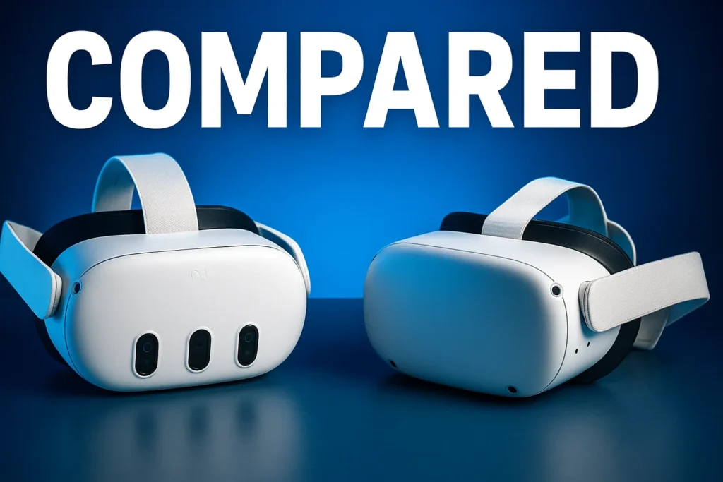 Quest 3 vs Quest 2 front sensors and design differences.