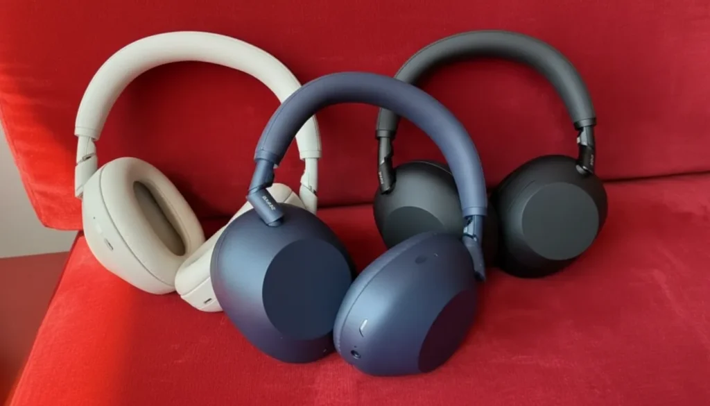 Sony WH-1000XM6 wireless noise-canceling headphones in Midnight Blue, Platinum Silver, and Black. How Long Do Sony XM Headphones Last?